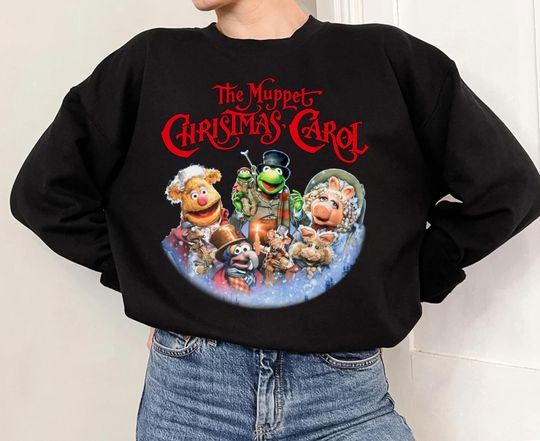 Disney The Muppet Christmas Carol Shirt, K the frog Gonzo Miss Piggy Christmas Shirt