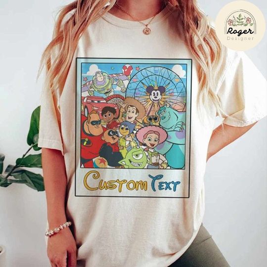 Personalized Disney Pixar Character Polaroid Shirt, WDW Disneyland Pixar Fest 2024