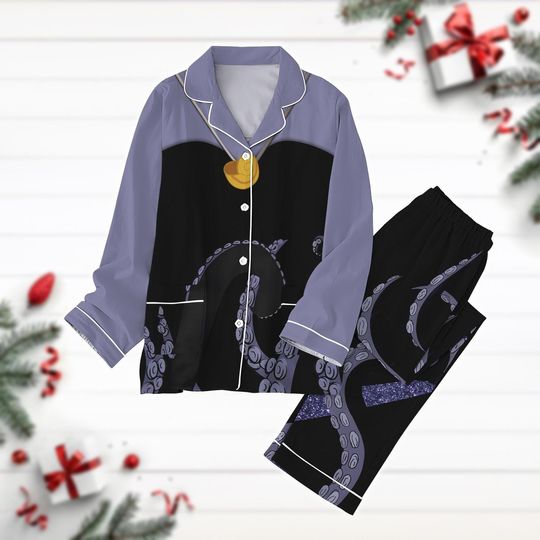 Ursula Pajamas Set, Disney Villain Costume Pajamas, The Little Mermaid