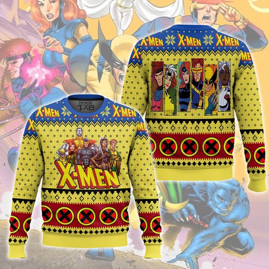 Vintage Xmen Ugly Sweater, Xmen Classsic Holiday Sweater, Super Hero Sweater Men, Disney Marvel Fan Gift
