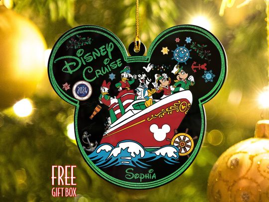 Personalized Mickey and Friends Disney Cruise 2024 Ornament, Disneyland Cruise