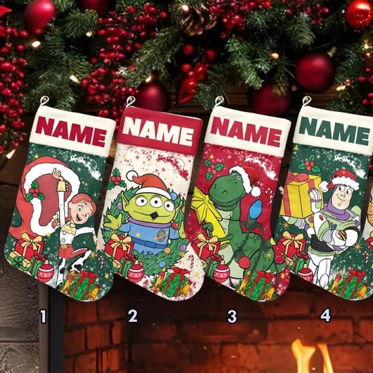 Personalized Toy Story Christmas Stocking, Woody Buzz Christmas, Disney Christmas Stocking