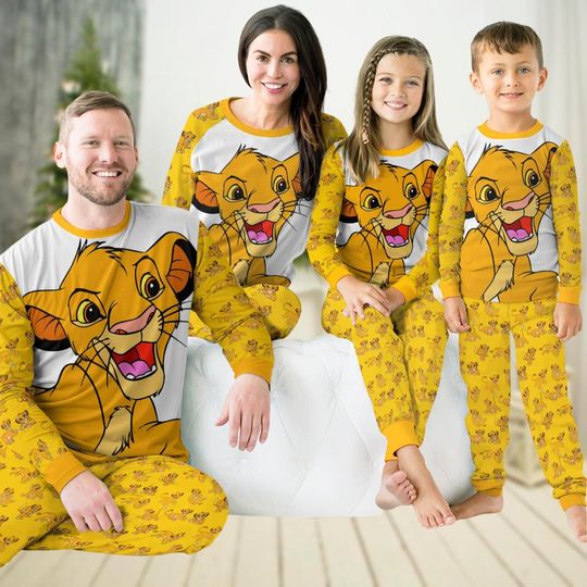The Lion King Family Pajamas, Simba Lion Pjs Christmas, Matching Pajamas, Disney Animal Kingdom Holiday Pajamas