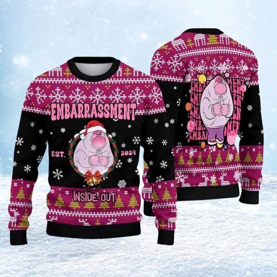 Embarrassed Inside Out Ugly Christmas Sweater, Disney Emotions Sweater, Inside Out 2 Tee