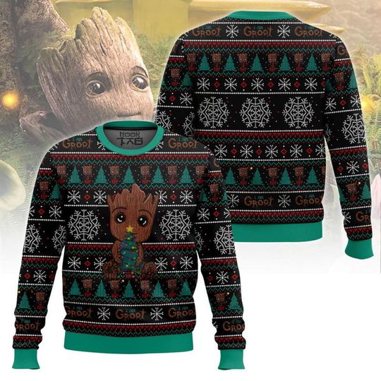 Groot Ugly Christmas Sweater, I Am Groot Christmas Sweater, Disneyland Movie Christmas
