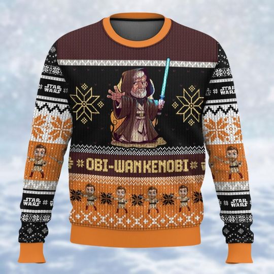 Christmas Obi Wan Kenobi Ugly Sweater, Disney Star Wars Sweater Men, Magic Kingdom