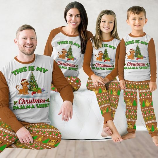 Christmas Simba Family Matching Pajamas Set, Disney Christmas Pajamas