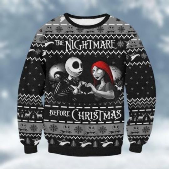 Christmas Jack Skellington And Sally Ugly Sweater, Nightmare Before Christmas Shirt, Disney Skeleton Xmas Sweater, Magic Kingdom Merch
