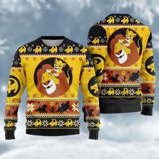 Christmas Lion King Ugly Sweater, Simba Xmas Sweater, Mufasa Holiday Sweater, Disneyland Animal Kingdom Shirt, Disney Christmas Gift