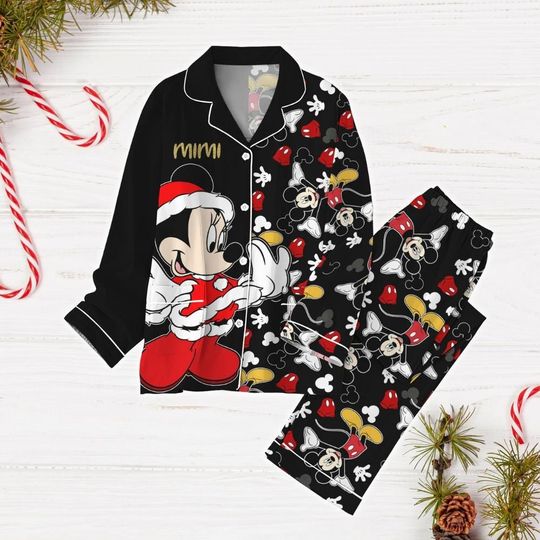 Minnie Mouse Christmas Pajamas, Disney Minnie Holiday Pajamas