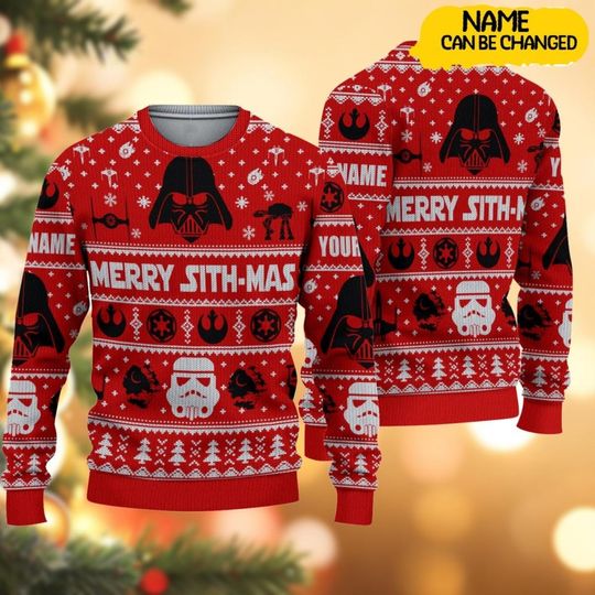 Darth Vader Stormtrooper Christmas Ugly Sweater, Disney Star Wars Movie Sweater