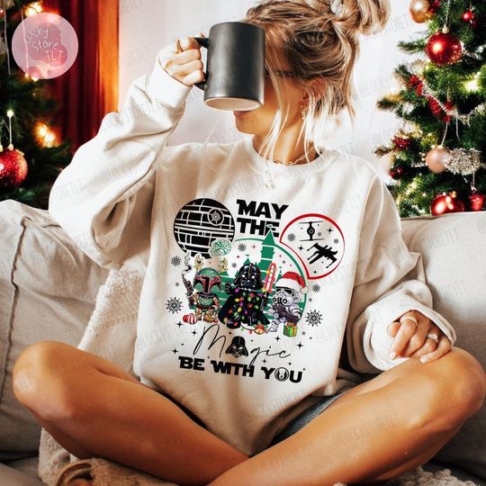 Disney Star Wars Merry Christmas Sweatshirt, Star Wars Characters Sweatshirt