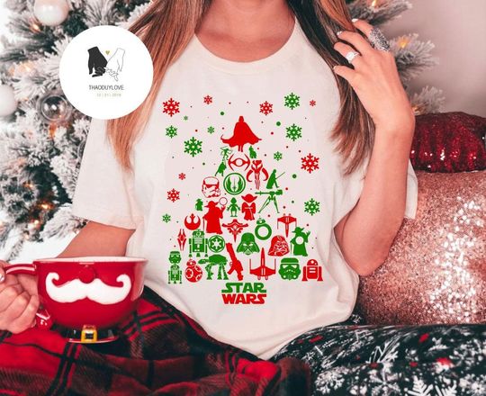 Star Wars Christmas Tree shirt, Galaxy's Edge Star Wars Mickey's Very Merry Christmas Party, WDW Disneyland Christmas Family shirts