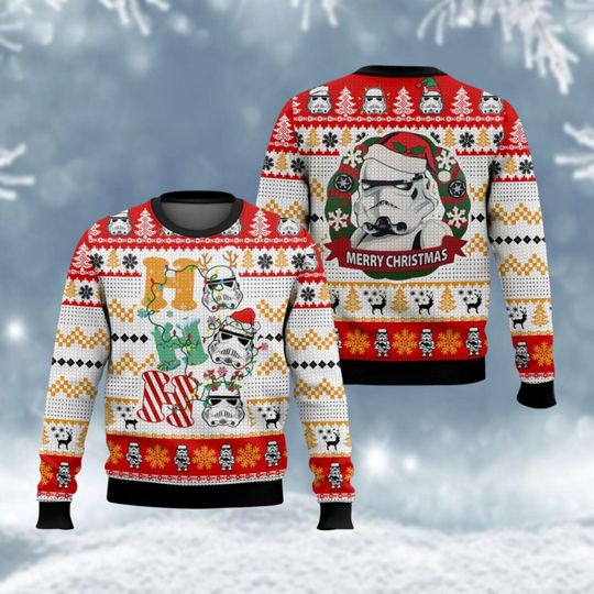 Christmas Stormtrooper Hohoho Ugly Sweater, Disney Star Wars Holiday Sweater