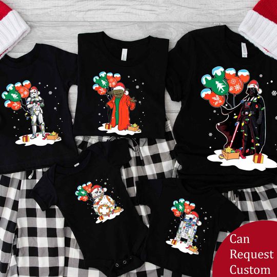 Star Wars Christmas Crew Matching Shirt, Disney Family Xmas T-shirt, Hollywood Studios Christmas Party