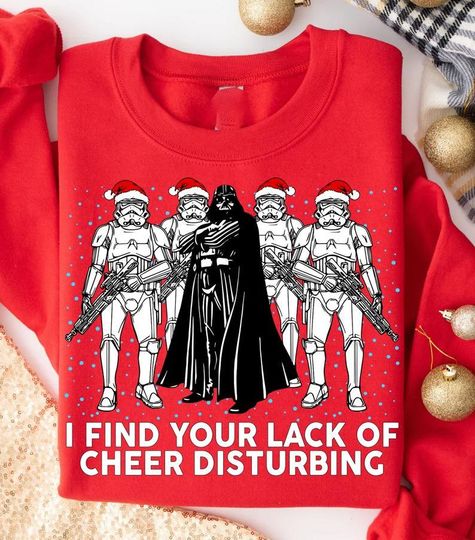 Disney Star Wars Christmas Sweatshirt, I Find Your Lock Of Cheer Disturbing Sweatshirt, Funny Darth Vader Christmas Sweatshirt