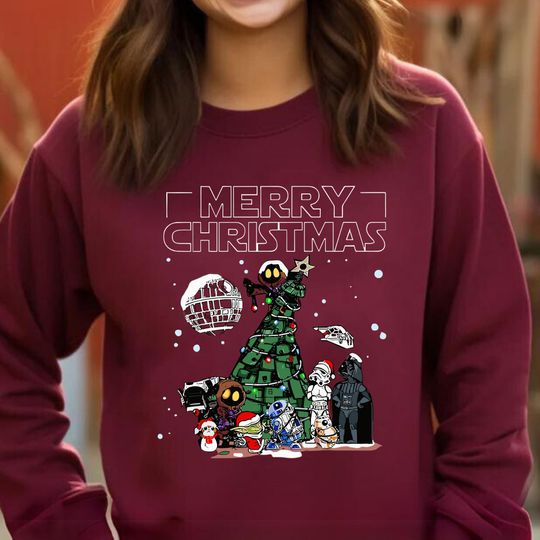 Star Wars Christmas Sweatshirt, Star Wars Disney Sweatshirt, Star Wars Characters Sweatshirt, Galaxy's Edge Christmas Sweatshirt