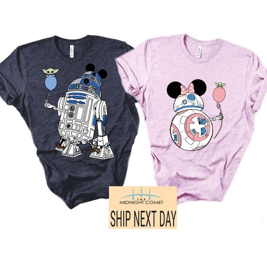 Disneyland Couple Shirt, R2D2 BB8 Couple Shirt, Star Wars Droid Shirt, Star Wars Matching Shirts