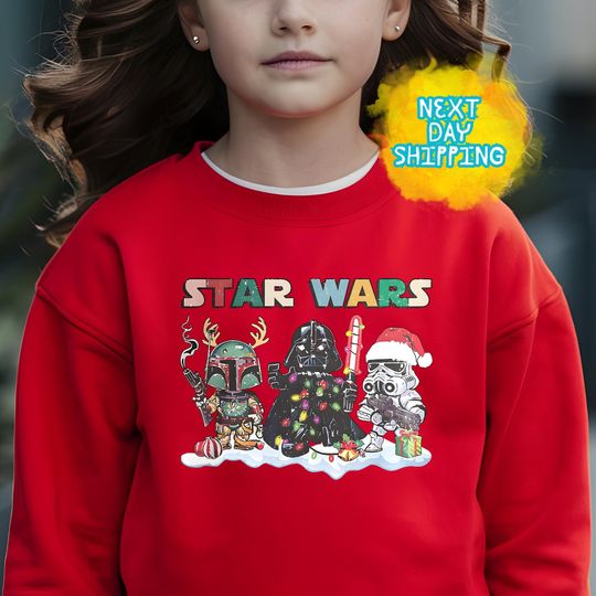 Disney Star Wars Merry Christmas Sweatshirt, Star Wars Characters Sweatshirt