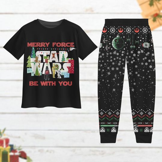 Christmas Star Wars Matching Pajamas Set, Disneyland Trip Pajamas Family, Magic Kingdom Shirt, Pajamas For Party