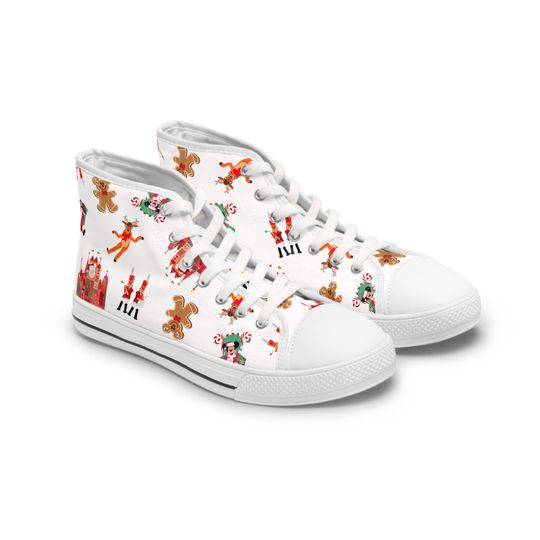 Magic Kingdom Holiday Womens High Top Sneakers - Disneyland Christmas Shoes