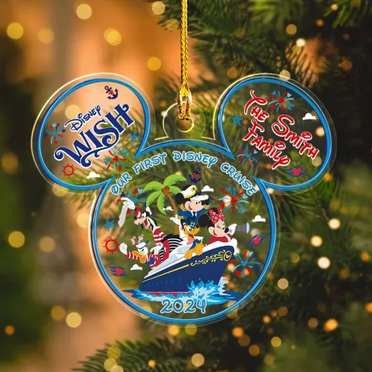 Personalized Disney Cruise Line Ornament 2024, Disney Mickey Christmas Ornament
