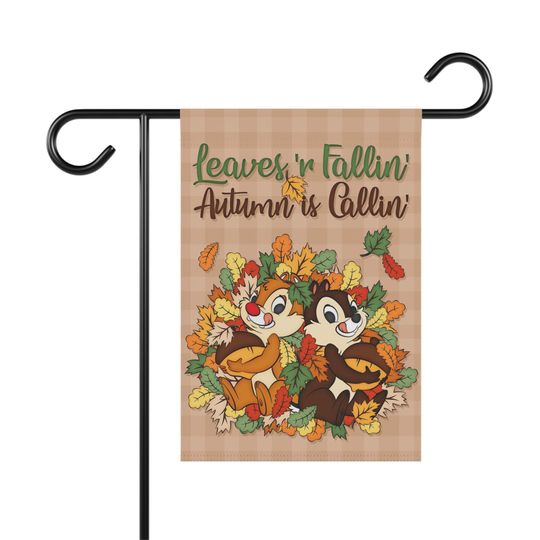 Disney Autumn Garden Flags, Chip and Dale Fall Outdoor Flag