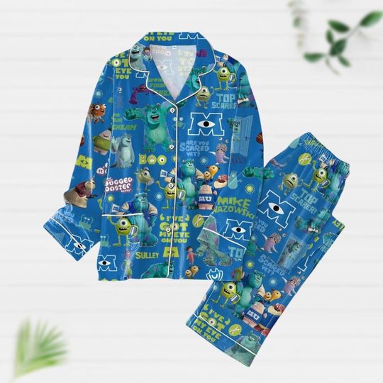 Monsters Inc Matching Pajamas Set, Disney Movie Pajamas Christmas