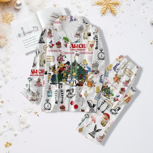 Christmas Alice In Wonderland Pajamas, Disney Princess Pajama Set