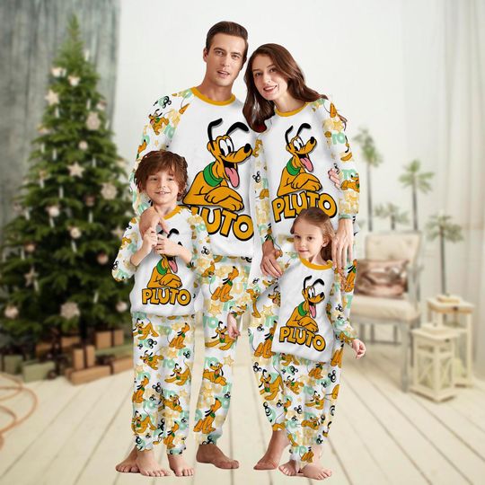 Christmas Pluto Dog Family Pajamas Set, Disney Dog Family Matching Pajamas