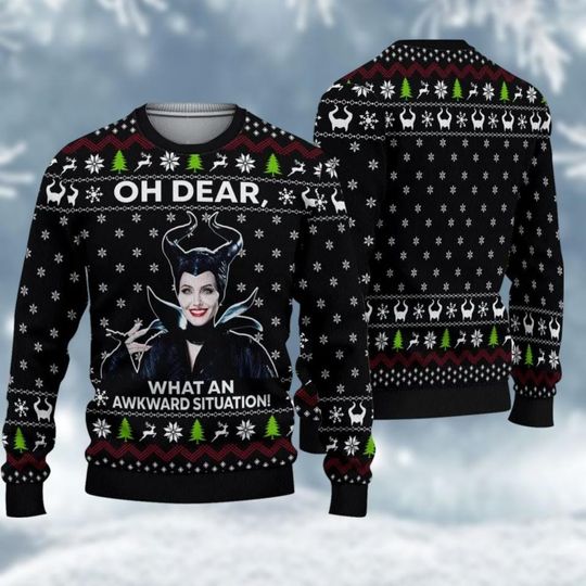 Christmas Maleficent Ugly Sweater, Disney Villains , Bad Witches Club Woman Sweater