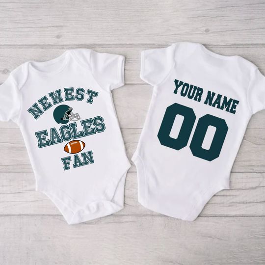 Personalized Name And Number Newest Eagles Fan Bodysuits