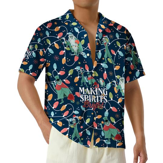 Christmas Lights Disney Hawaiian Shirt, Haunted Mansion Shirt