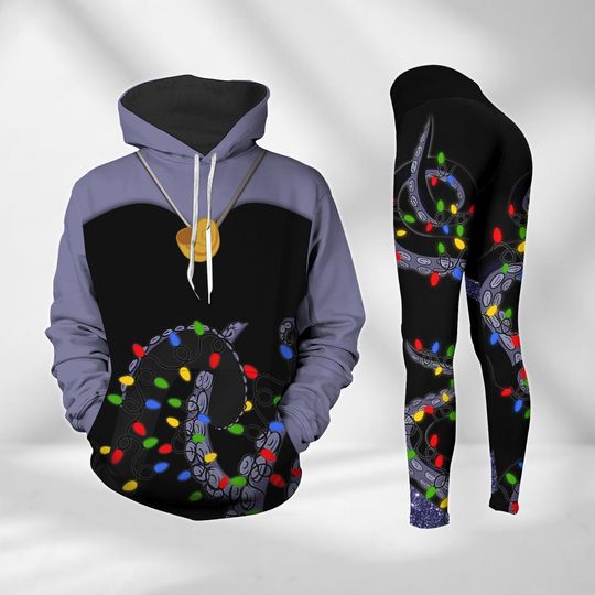 Ursula Little Mermaid Costume Hoodie Legging Sets, Disney Christmas Lights Hoodie, Xmas Gift For Her