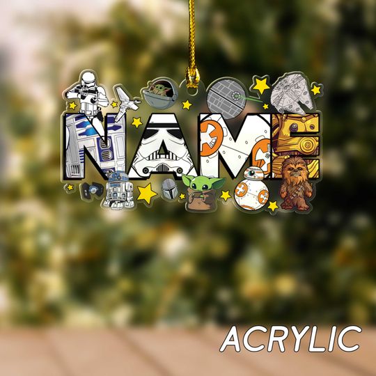Personalized Star Wars Disney Christmas Ornament, Galaxy's Edge Family Christmas Tree Hanging Decor