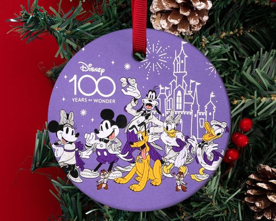 100th Disney Anniversary Ornament, Mickey & Friends Disney 100 Years of Wonder Ornament