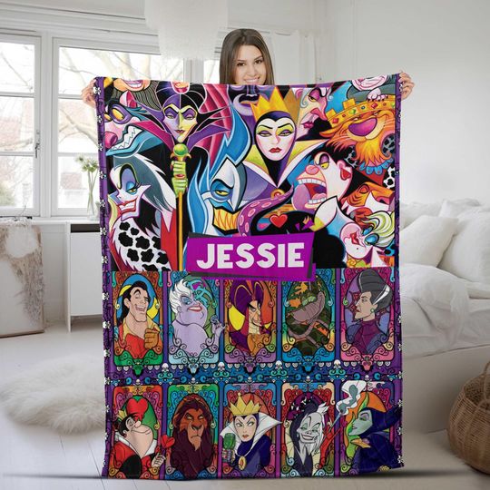 Custom Disney Villains Throw Blanket, Evil Queen Maleficent Ursula Blanket