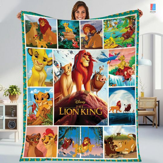 Disneyland Lion King Fleece Blanket, Simba Nala Timon Pumbaa Blanket