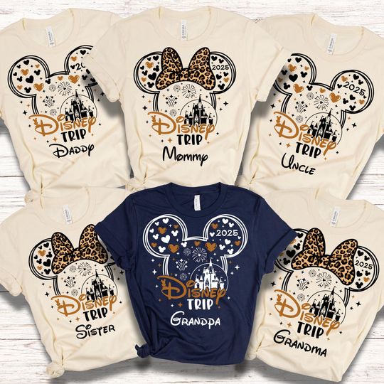 Custom Disney 2025 Family Trip Shirt, Disney Family Vacation Shirt, Disney Trip Shirts, Disney Custom Minnie & Mickey Shirt