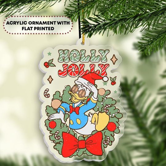 Donal Acrylic Ornament, Disney Stitch Ornament, Duck Christmas Light, Disney Ornament, Kid Ornament
