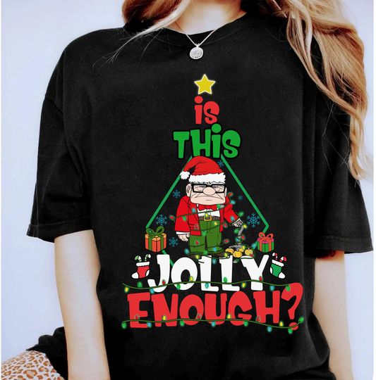 Disney Up Carl Is This Jolly Enough Christmas Lights Shirt, Christmas Family Tee