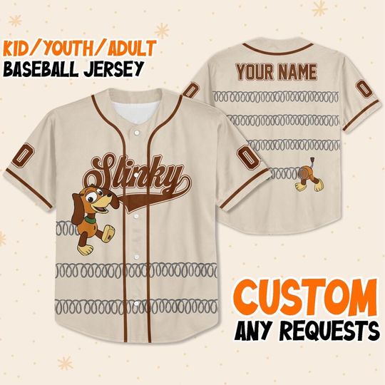 Custom Slinky Dog Toy Story, Custom Kid Youth Adult Disney Jersey Vintage