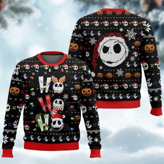 Jack Skellington Ugly Sweater, Disney The Nightmare Before Christmas
