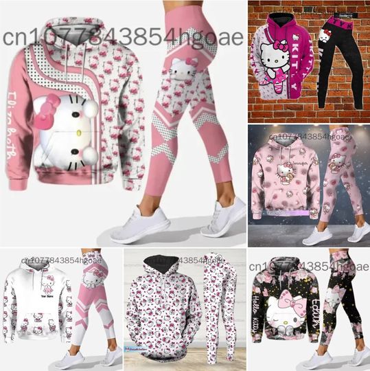 Hello Kitty Legging Hoodie Set, Disney Women's Hoodie Leggings Set
