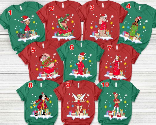 Disney Peter Pan Characters Christmas Lights Shirt, Disneyland Xmas Snow Matching Shirts