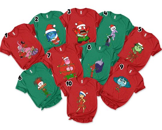 Disney Inside Out Characters Christmas Shirt, Santa Reindeer Christmas Light Shirt