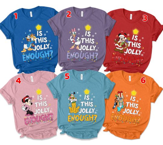 Funny Mickey & Friends Is This Jolly Enough Christmas Light Shirt, Disneyland Family