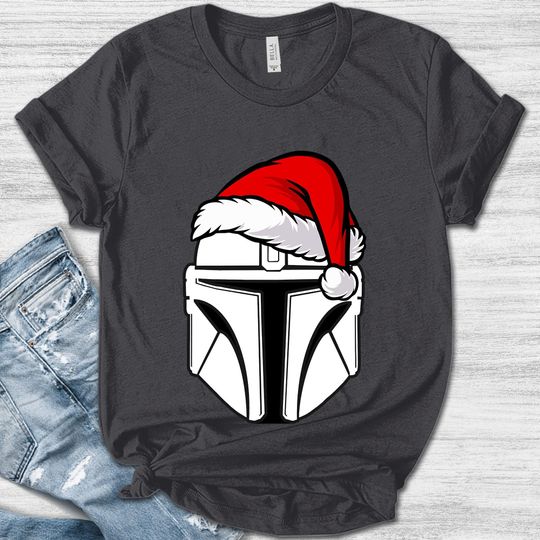 Santalorian Star Wars Christmas Shirt, Mandalorian Christmas Shirt, Disney Christmas Shirt