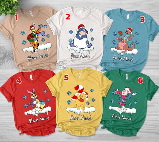 Personalized Disney Winnie The Pooh Christmas Lights Shirt, The Pooh and Friends Shirt