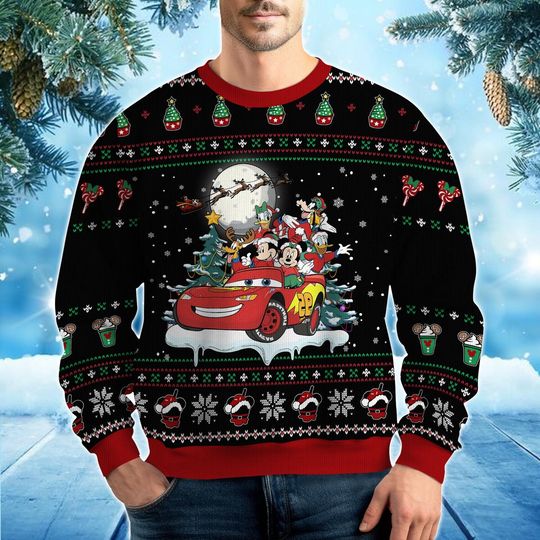 Christmas Mickey And Friends Ugly Sweater, Disney Cartoon Xmas Sweater